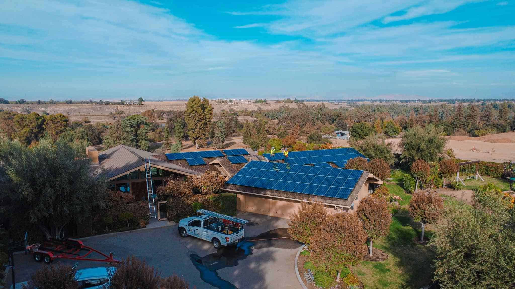 solar installation on roof completed